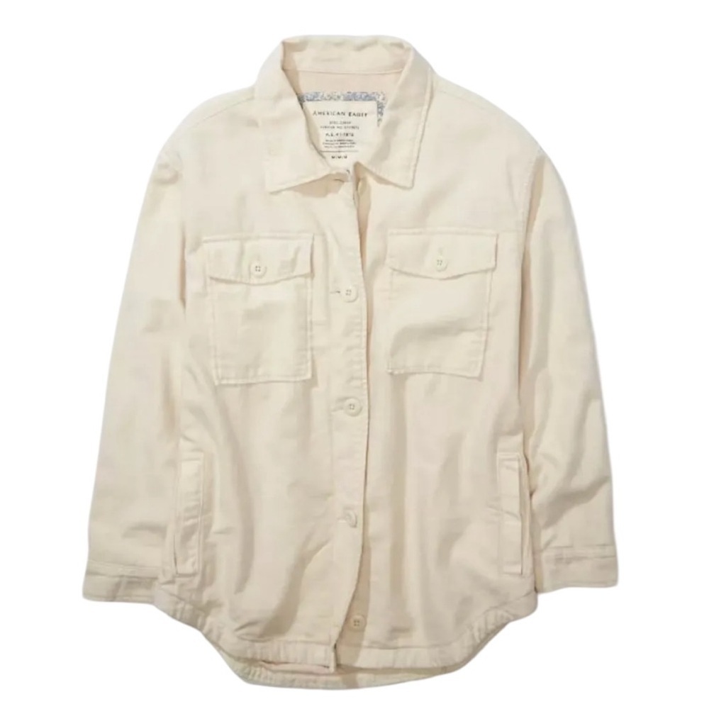 American Eagle Shacket Jacket Shirt Size XS Cream Color.